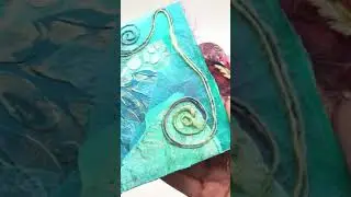 Visual Art Journal Water Teals and Swirls