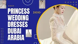 Princess Wedding Dresses Dubai Arabia | Crystal Long Sleeve Puffy Luxury Gowns 2024