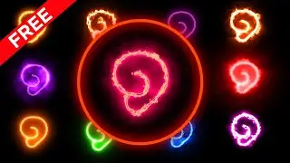 Number nine Neon glow animation with alpha
