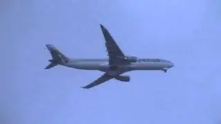 Qatar Airways A330 A7-AEF On QR21 Flying Over Stockport Heading To Manchester Airport 09/04/2014