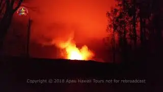 Kilauea volcano eruption in Leilani Estates with lava early morning at Big Daddy June 7, 2018