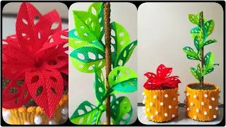 Ide Kreatif Tanaman Hias dari Kain Spunbond dan vas bunga dari Tali Kur