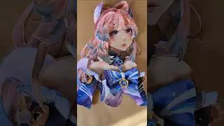 Making 3D paper art of Kokomi from Genshin Impact #art #paper