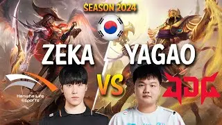 HLE Zeka vs JDG Yagao - Zeka YONE vs Yagao AZIR Mid - Patch 14.6 KR Ranked CHALLENGER | lolrec