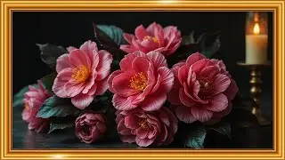 Camellia Still Life by Candlelight | Baroque Floral Art in Museum Quality 4K