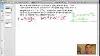 Electrostatic Force / Coulombs Law Problem Solution