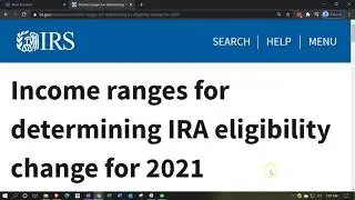 IRS News - Income ranges for determining IRA eligibility change for 2021