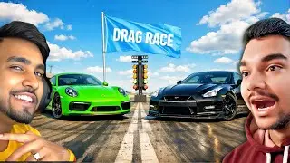 My Nissan GT-R vs Techno Gamerz Porsche 911 🔥 | Who Wins the Drag Race?