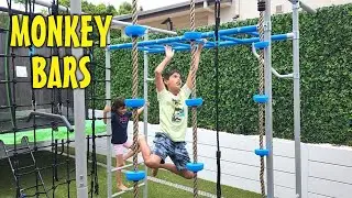 We assemble and have fun testing our new monkey bars and play gym