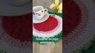 Sousplat ou jogo americano para ch&aacute; #mesaposta #amocroch&ecirc; #croch&ecirc; #sousplatdecroch&ecirc;