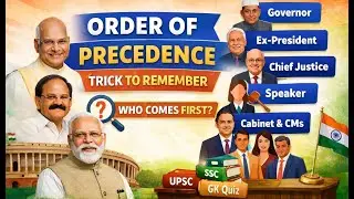 Trick to remember order of precedence Constitutional posts | UPSC SSC