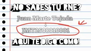 ¿No sabes tu RNE? ¡Aqui te digo como hacerlo!