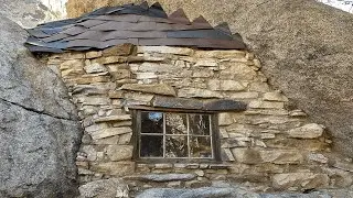 Visiting a Secret Abandoned Miners Cabin Built Between Giant Boulders