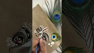 Krishna ji Eyes Painting in Brown Paper🤎🦚 #shorts