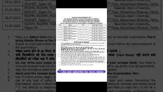 nou examination 2023 for PGDFM,PGDMM,PGFHET and PGDHRM Courses!nou exam 2023#shortsindia