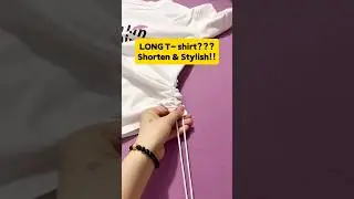 Quick DIY: How to Upcycle an Oversized Tee into a Ruched Drawstring Style! #shorts #sewing #tips
