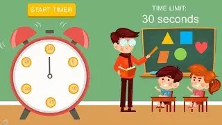 30 Minute Timer with Animated Alarm Clock and Child Friendly Graphics