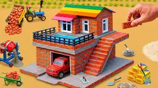 Creative DIY Mini Brick House with Outdoor Pool and Car Garage | Construction Science Project