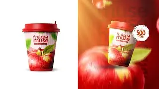 ✅ Product manipulation in Photoshop | Apple Drink advertising poster design | Photoshop tutorial