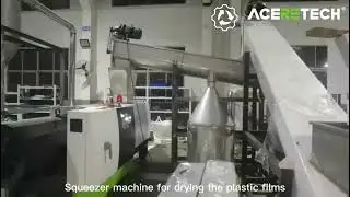 Squeezer machine for drying the plastic films after washing Aceretech