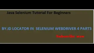Selenium - Locator by ID(By.id)