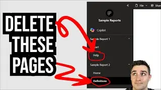 НИКОГДА не помещайте страницы «Справка» или «Определения» в отчеты Power BI