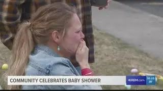 North Spokane drive-thru baby shower surprises mom-to-be