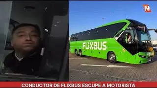 Conductor de Flixbus Chile le tir&oacute; un poyo un motorista