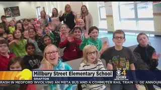 WBZ-TV's Barry Burbank Visits Millbury Street Elementary School