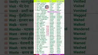 A to z verbs forms | verb words meaning in hindi #verb #verbs