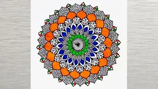 Republic day drawing | mandala art | easy tutorial | Independence Day | mandala