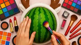 Satisfying Makeup ASMR on Watermelon #25