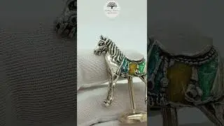 Vintage Italian Handmade Sterling Silver 925 Carousel Horse Enameled Figurine - Vintage Silver