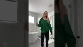 #preppy #forest #green #offshoulder #sweater #longsleeve #yoga #leggings #nike #socks #bathroom 3
