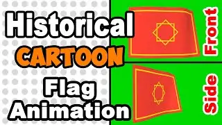 Simple flat looping animation of old Morocco flag (1258-1659) over green screen.