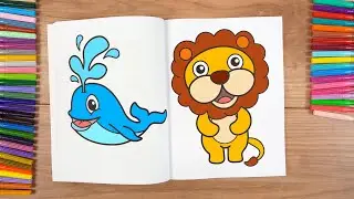 Wie man eine Giraffe, Zebra, Stier, Löwe, Krokodil, Flusspferd malen | Malbuch für Kleinkinder