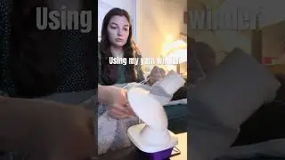 Using my yarn ball winder to make yarn cakes! #yarnwinding #asmr #craftasmr #yarncakes #yarnball