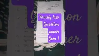 family law llb sem 1#study #exam #viral # shorts# viralshort