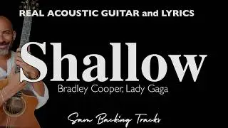 Shallow - Bradley Cooper and Lady Gaga (Acoustic Karaoke | Lower Key)