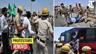 Cops forcibly remove protesters at Tewasan toll plaza to clear KMP expressway in Haryana