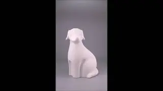 Tierurne Hund Keramik 1,2 Liter wei&szlig;