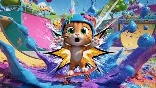 Subway Surfers Mini Cat Skated Over a Ramp | Nursery Rhymes for Kids & Baby Songs