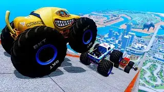 Epic Hight Speed MONSTER Truck Jumps & Crashes #21 in BeamNG Drive/ Gameplay/ AGA Studios