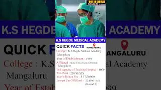 K.S Hegde Medical Academy, Mangaluru || #neet2024