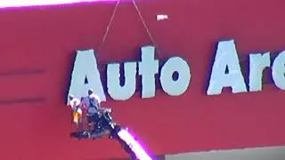 Video extra: Rimrock Auto sign removed from MetraPark