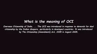 What is the meaning of OCI