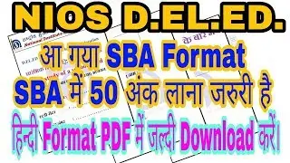 NIOS D.el.ed SBA Report And Format
