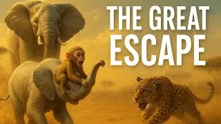 Baby Elephant Saves Monkey from Leopard! 🐘🐆