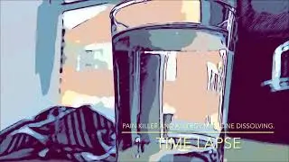 Time Lapse of a Painkiller and an Allergy pill dissolving.