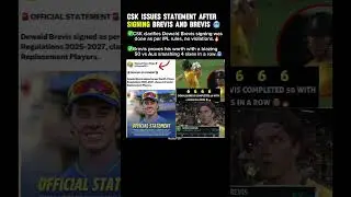 Dewald Brevis silences critics! CSK issues official statement after signing controversy #shortfeed